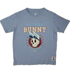 Psycho Bunny by Robert Godley Pima cotton tee shirt size xs 5/6 dusty blue